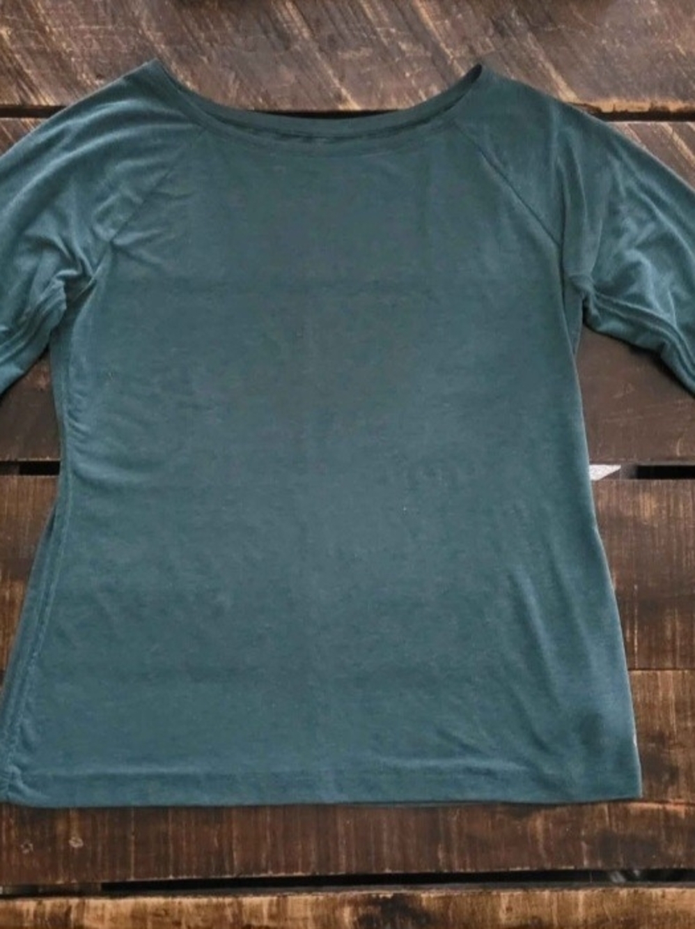 Gap Womans Simple Teal Long Sleeve Top With Thumb Hole On Each Sleeve Size Large